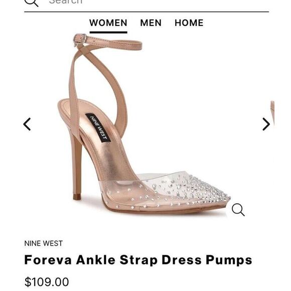 NINE WEST Foreva Ankle Strap Dress Heels fall formal classic casual pointed toe - Picture 1 of 11